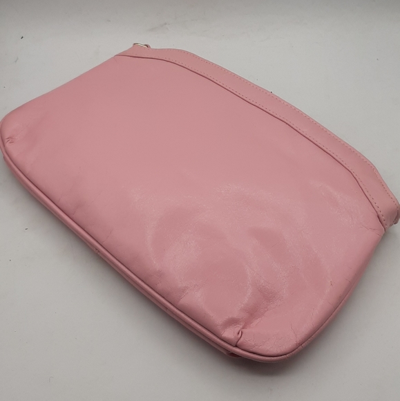 Vintage Pink Pleather Clutch Shoulder Bag Purse Sears Inside Pocket - Picture 6 of 8